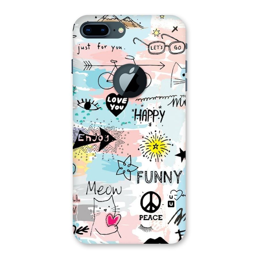 Peace And Funny Back Case for iPhone 7 Plus Logo Cut