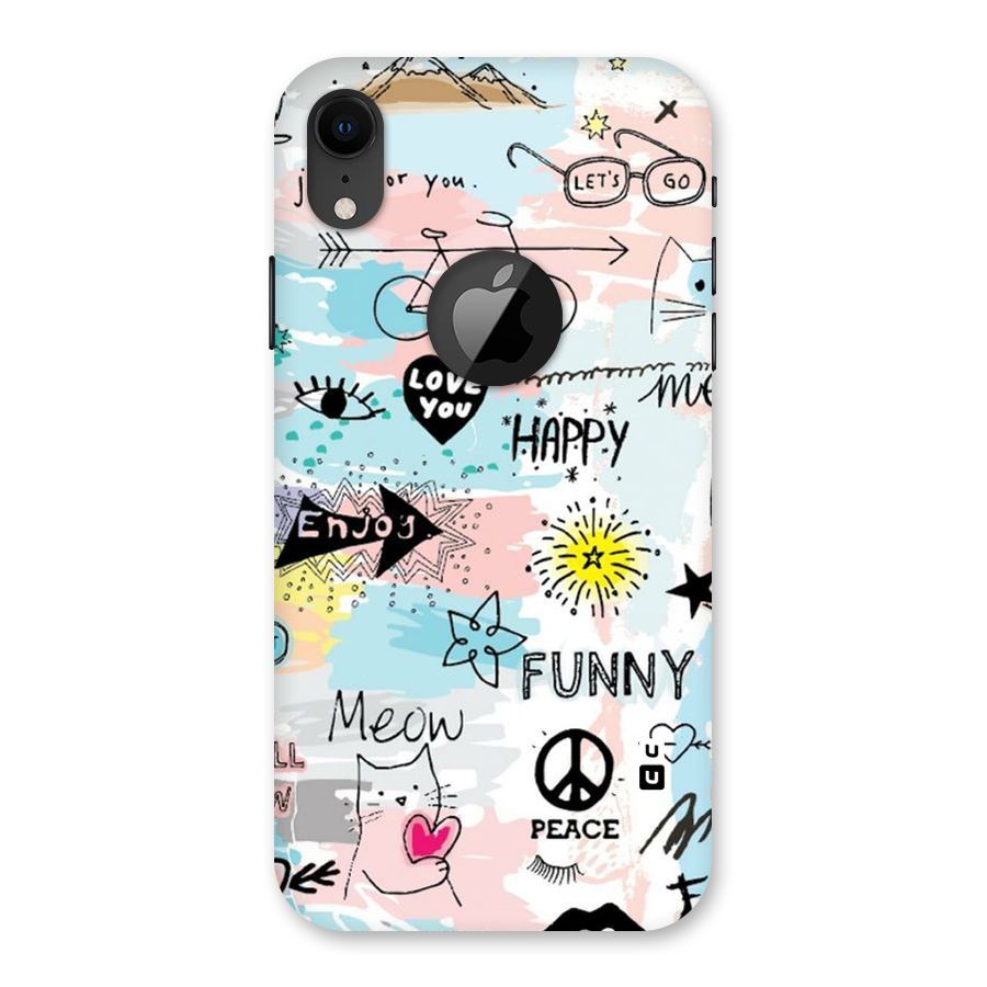 Peace And Funny Back Case for iPhone XR Logo Cut