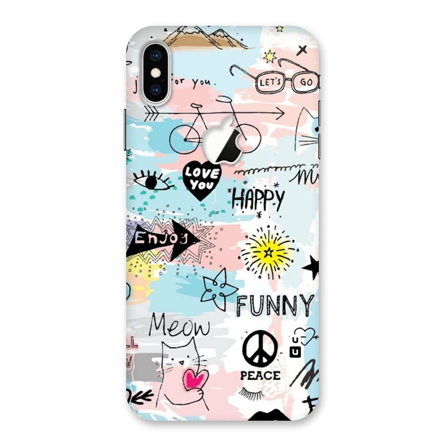 Peace And Funny Back Case for iPhone XS Max Apple Cut