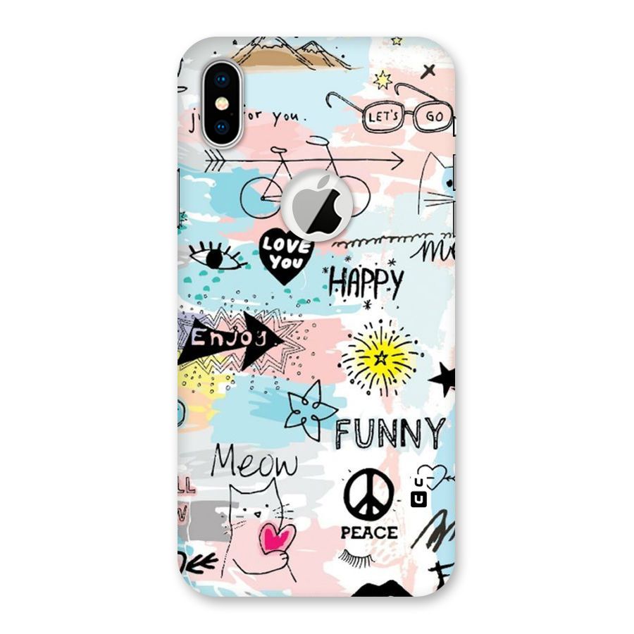 Peace And Funny Back Case for iPhone X Logo Cut