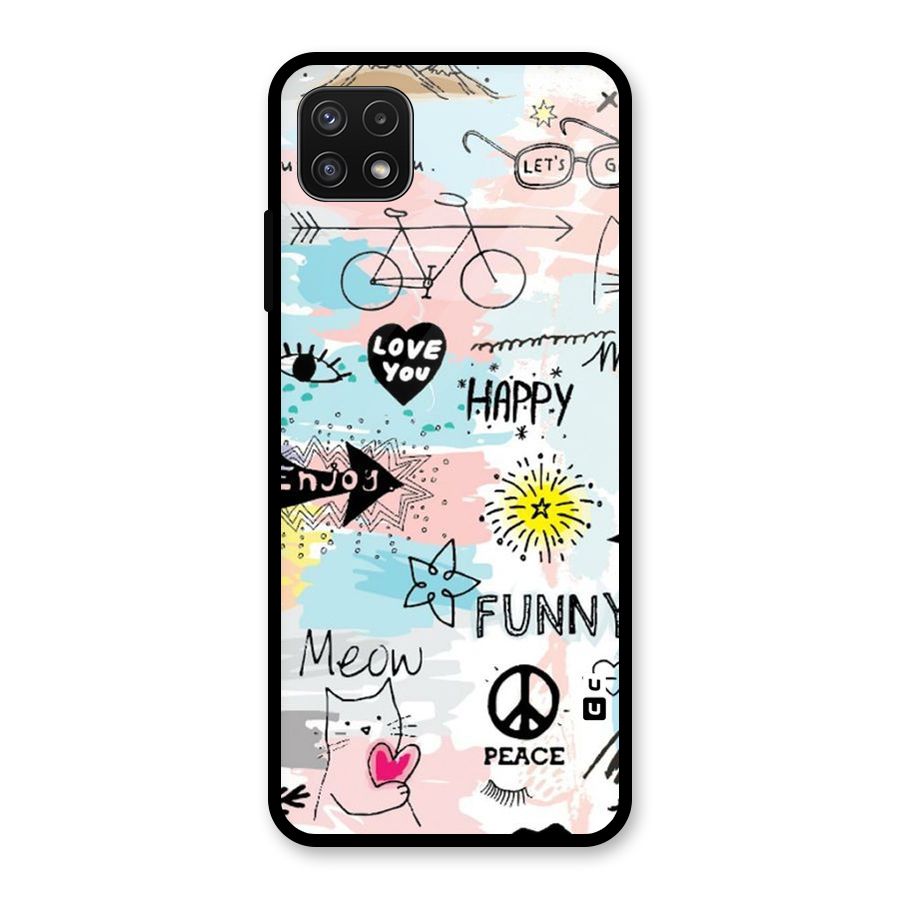 Peace And Funny Glass Back Case for Galaxy A22 5G