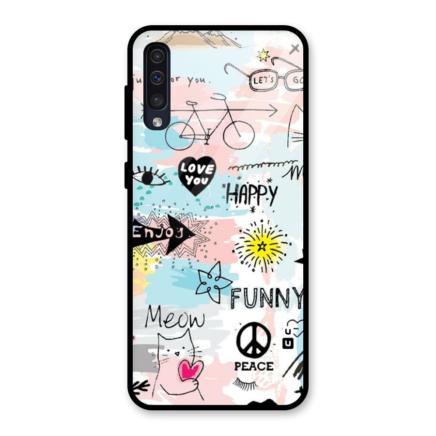Peace And Funny Glass Back Case for Galaxy A30s