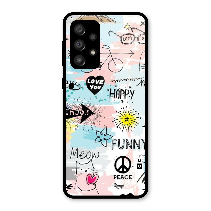 Peace And Funny Glass Back Case for Galaxy A32