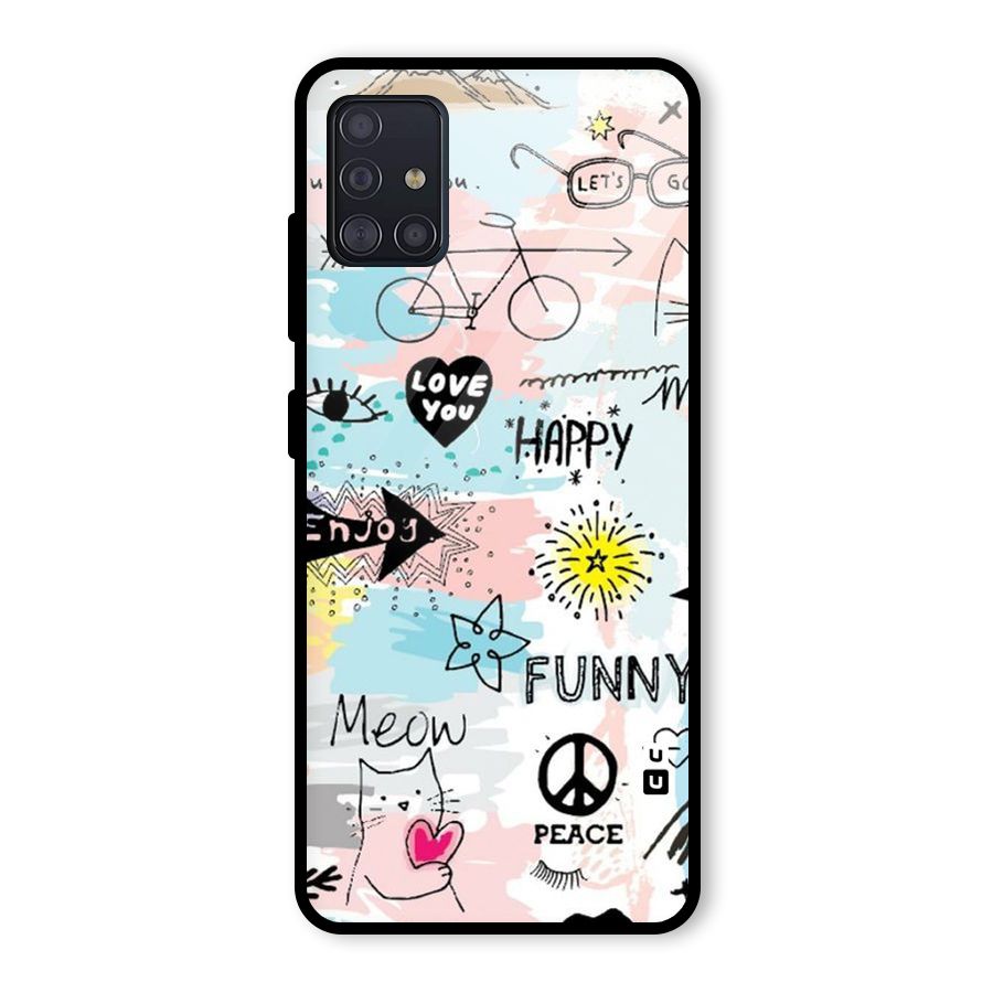 Peace And Funny Glass Back Case for Galaxy A51