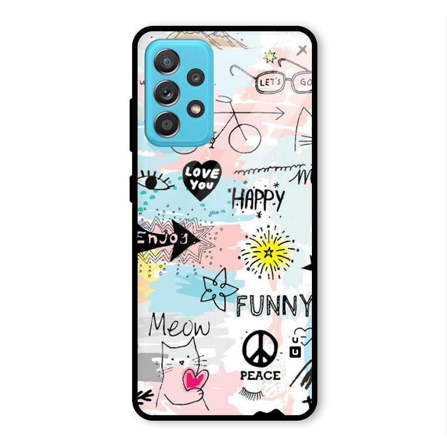 Peace And Funny Glass Back Case for Galaxy A52