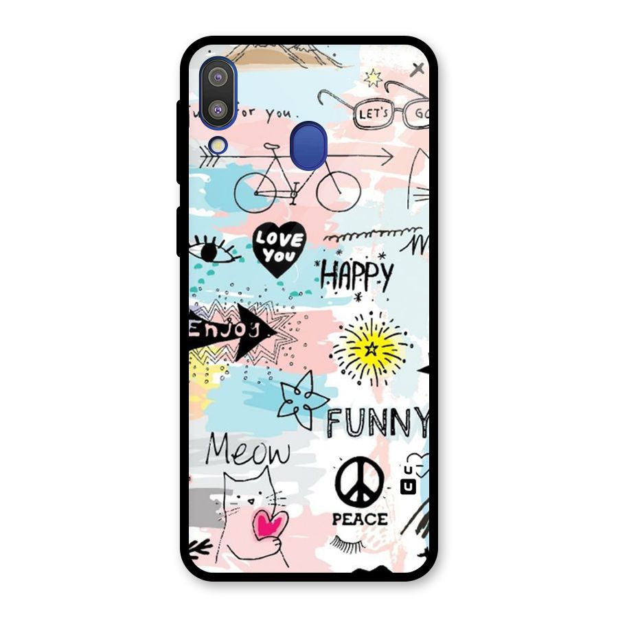 Peace And Funny Glass Back Case for Galaxy M20