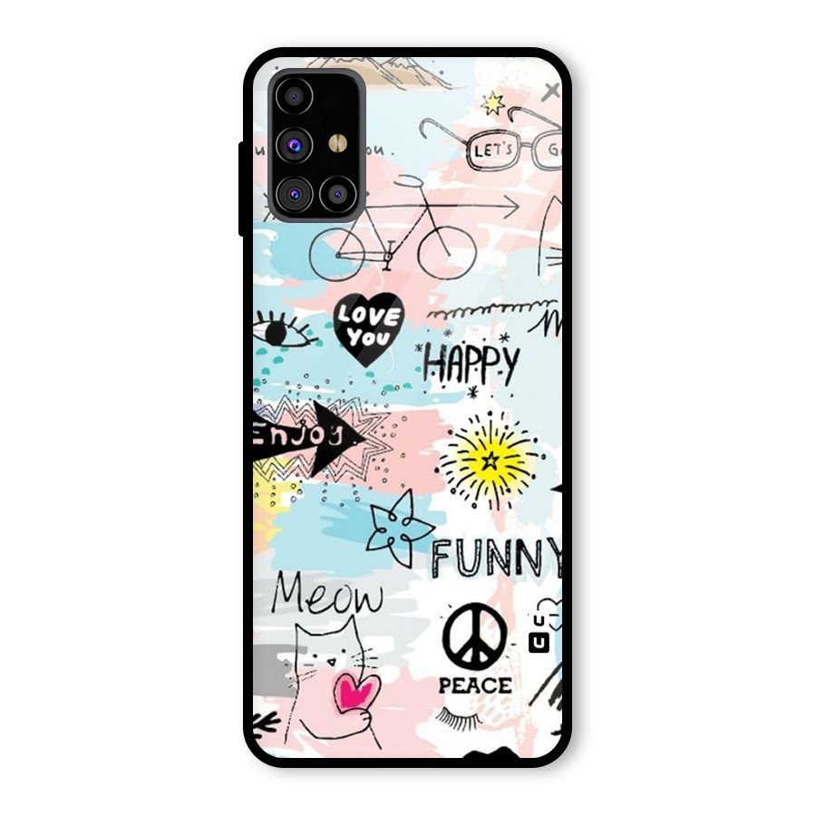 Peace And Funny Glass Back Case for Galaxy M31s
