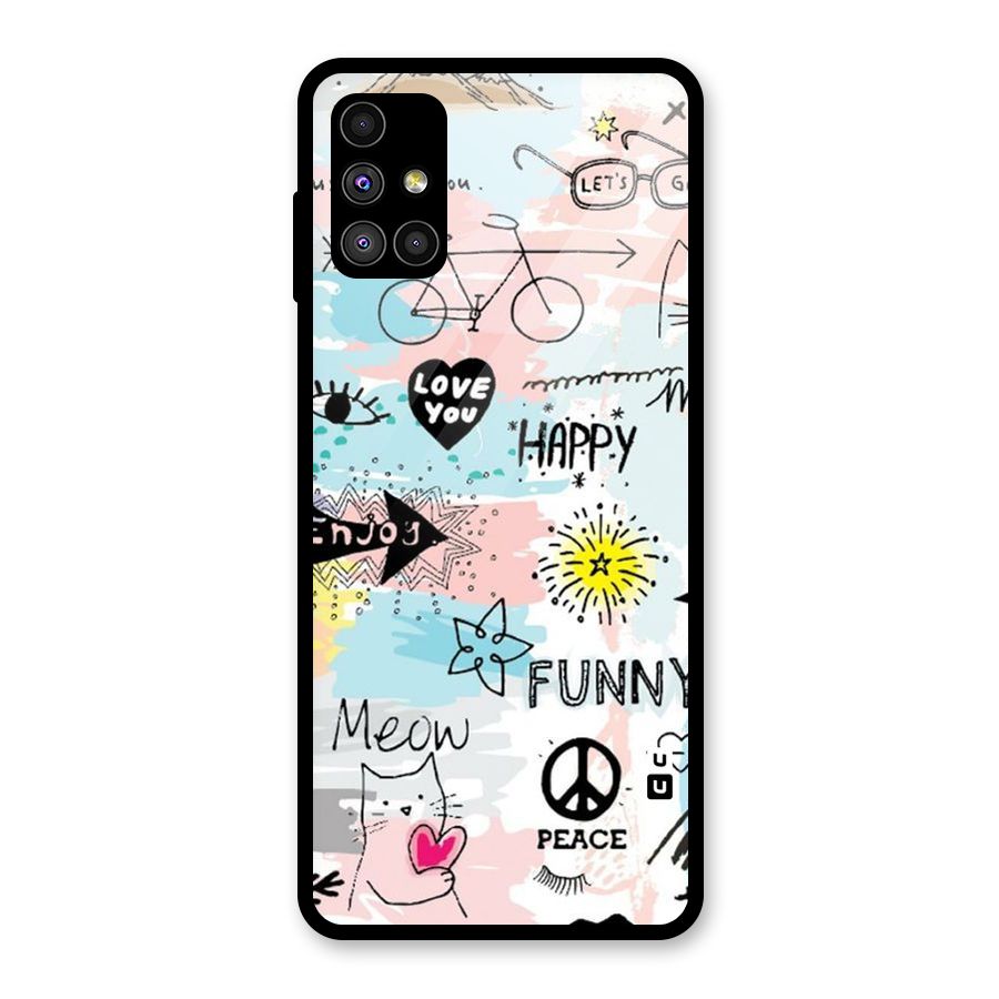Peace And Funny Glass Back Case for Galaxy M51