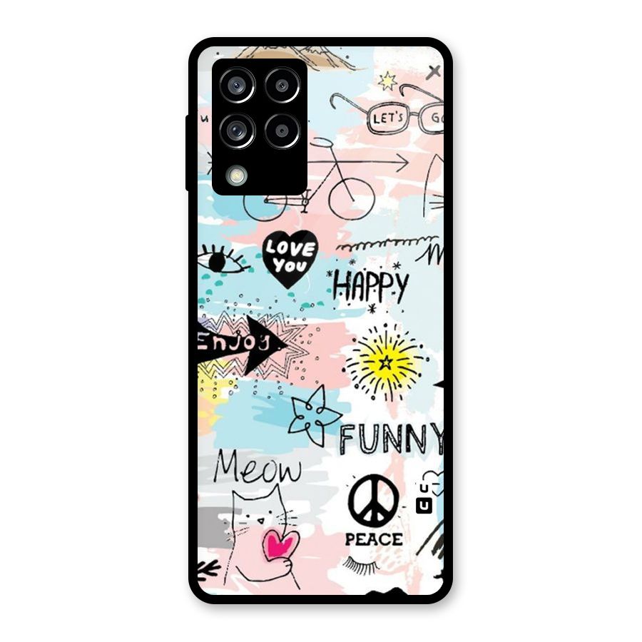 Peace And Funny Glass Back Case for Galaxy M53 5G