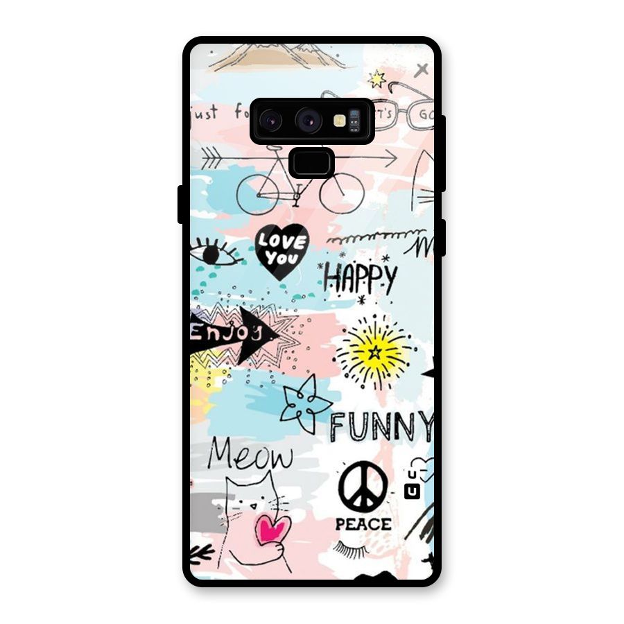 Peace And Funny Glass Back Case for Galaxy Note 9