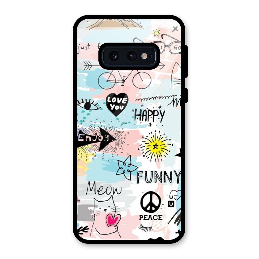 Peace And Funny Glass Back Case for Galaxy S10e