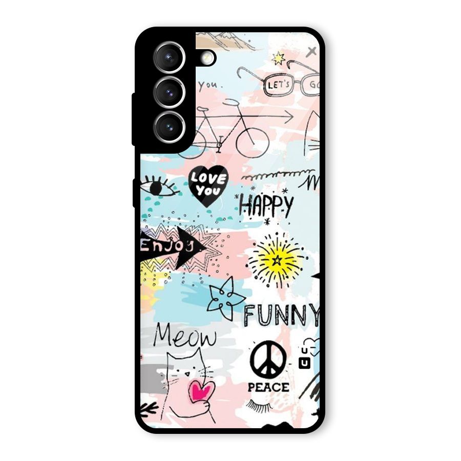 Peace And Funny Glass Back Case for Galaxy S21 5G