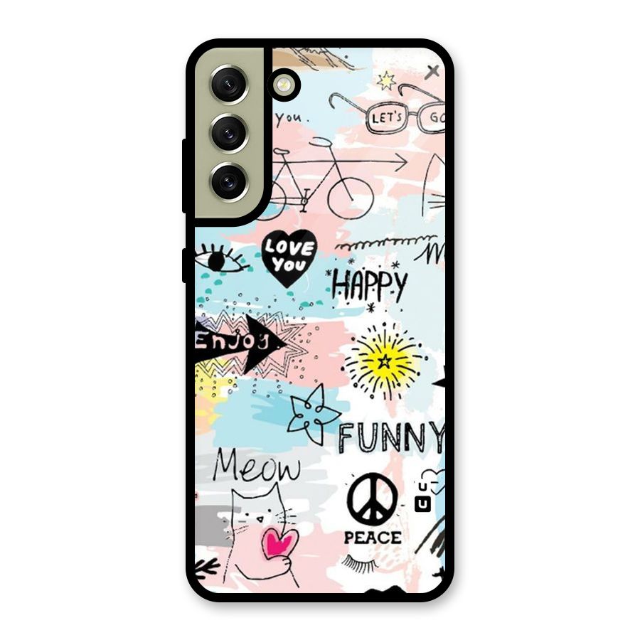 Peace And Funny Glass Back Case for Galaxy S21 FE 5G