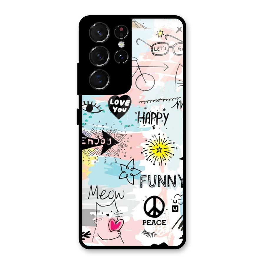 Peace And Funny Glass Back Case for Galaxy S21 Ultra 5G