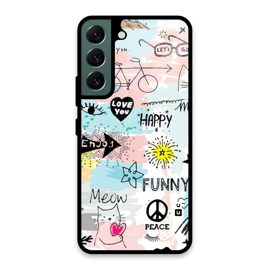 Peace And Funny Glass Back Case for Galaxy S22 5G