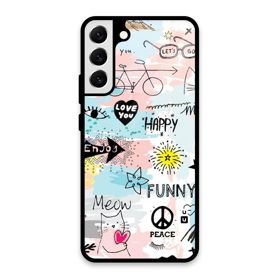 Peace And Funny Glass Back Case for Galaxy S22 Plus 5G