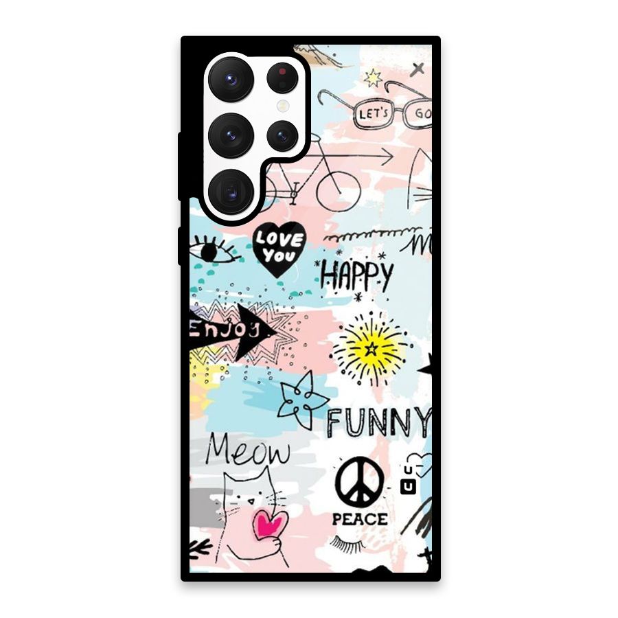Peace And Funny Glass Back Case for Galaxy S22 Ultra 5G