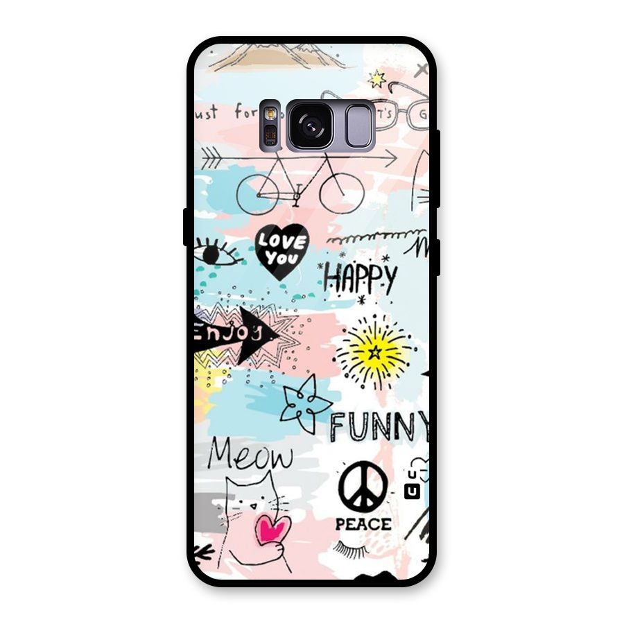 Peace And Funny Glass Back Case for Galaxy S8