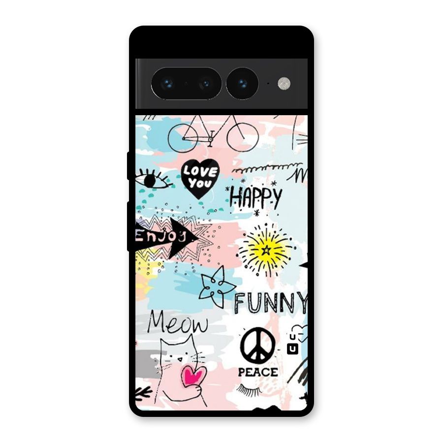 Peace And Funny Glass Back Case for Google Pixel 7 Pro