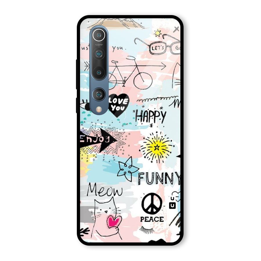 Peace And Funny Glass Back Case for Mi 10