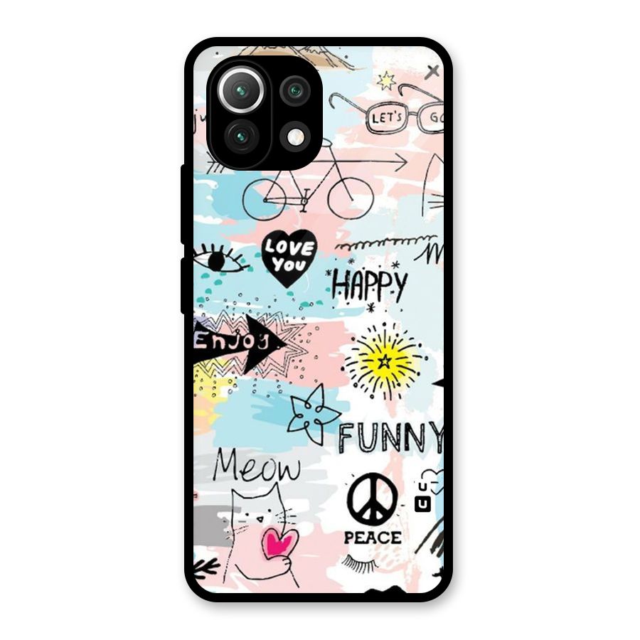 Peace And Funny Glass Back Case for Mi 11 Lite NE 5G