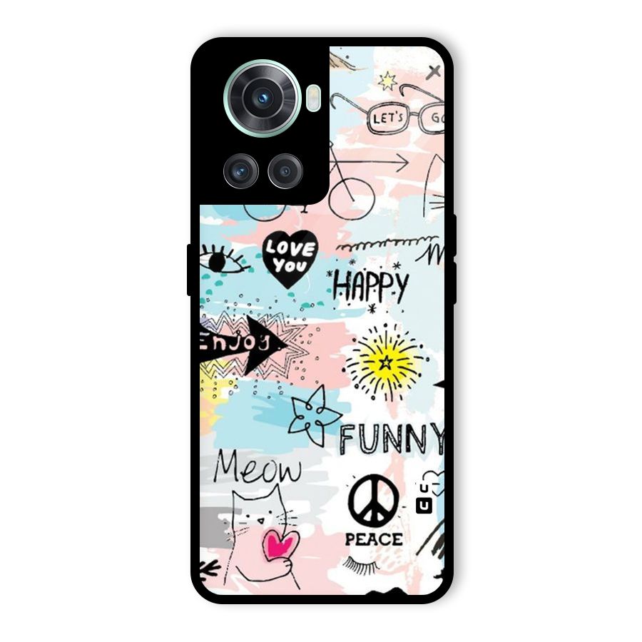 Peace And Funny Glass Back Case for OnePlus 10R