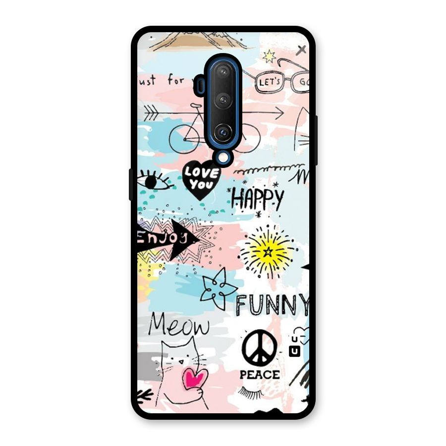 Peace And Funny Glass Back Case for OnePlus 7T Pro