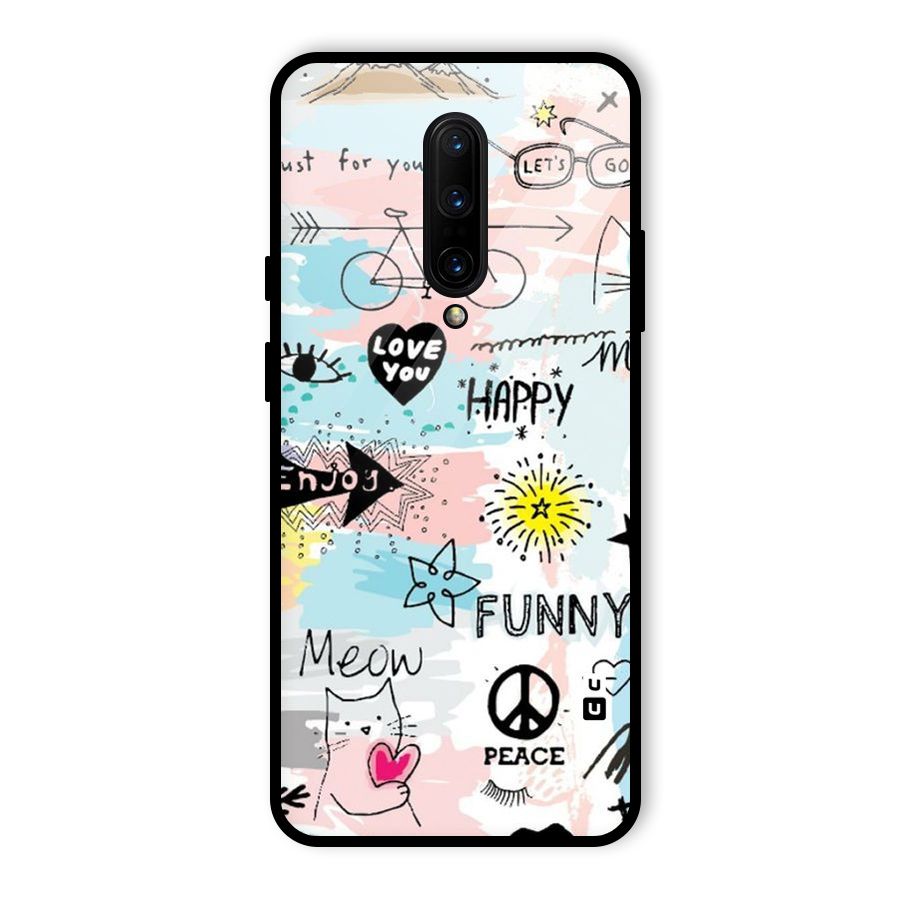 Peace And Funny Glass Back Case for OnePlus 7 Pro