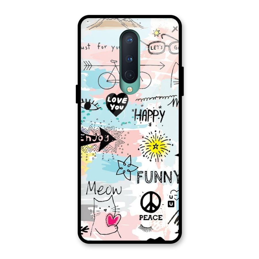 Peace And Funny Glass Back Case for OnePlus 8