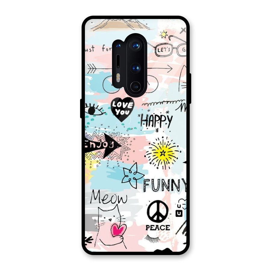 Peace And Funny Glass Back Case for OnePlus 8 Pro
