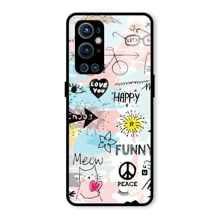 Peace And Funny Glass Back Case for OnePlus 9 Pro