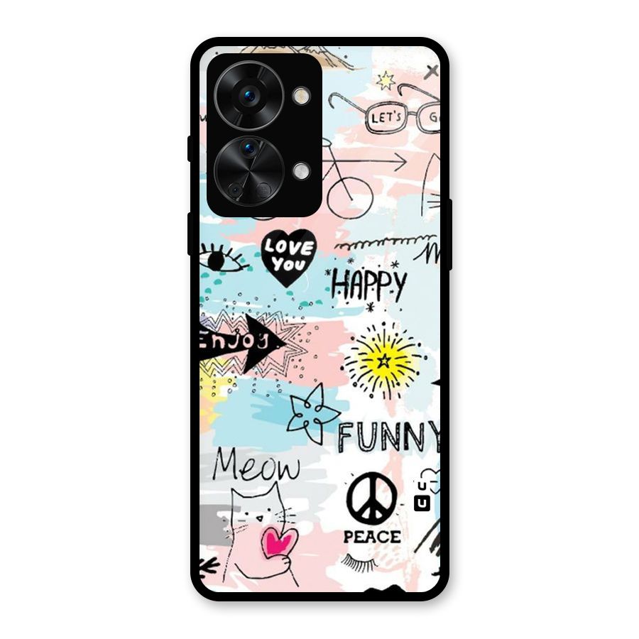 Peace And Funny Glass Back Case for OnePlus Nord 2T
