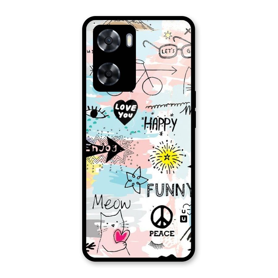 Peace And Funny Glass Back Case for Oppo A57 2022