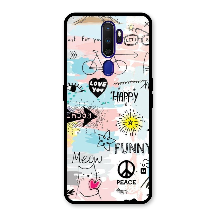 Peace And Funny Glass Back Case for Oppo A9 (2020)