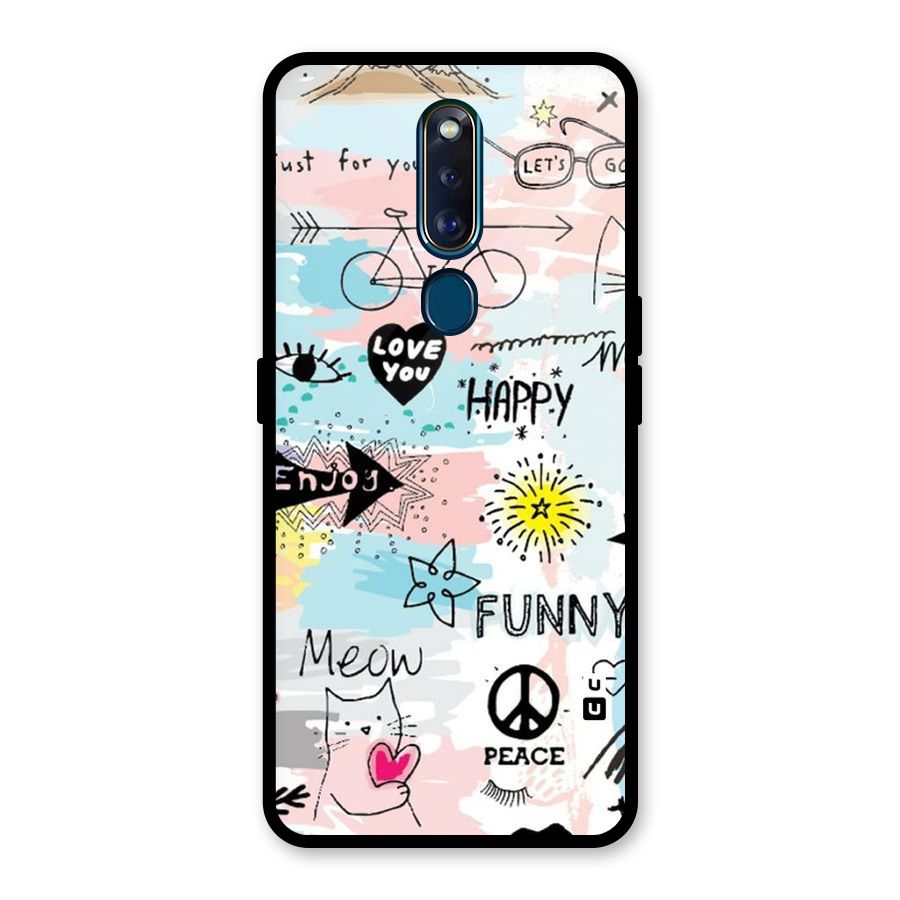 Peace And Funny Glass Back Case for Oppo F11 Pro