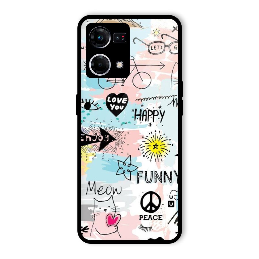 Peace And Funny Glass Back Case for Oppo F21 Pro 4G