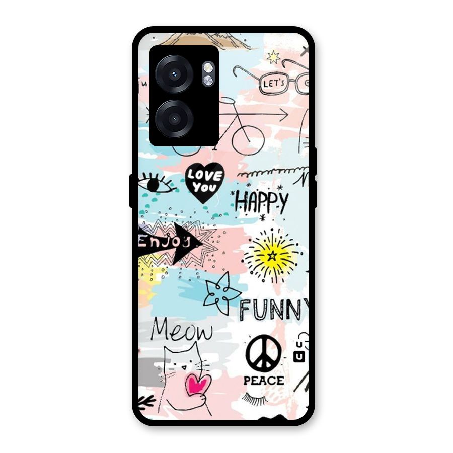 Peace And Funny Glass Back Case for Oppo K10 (5G)