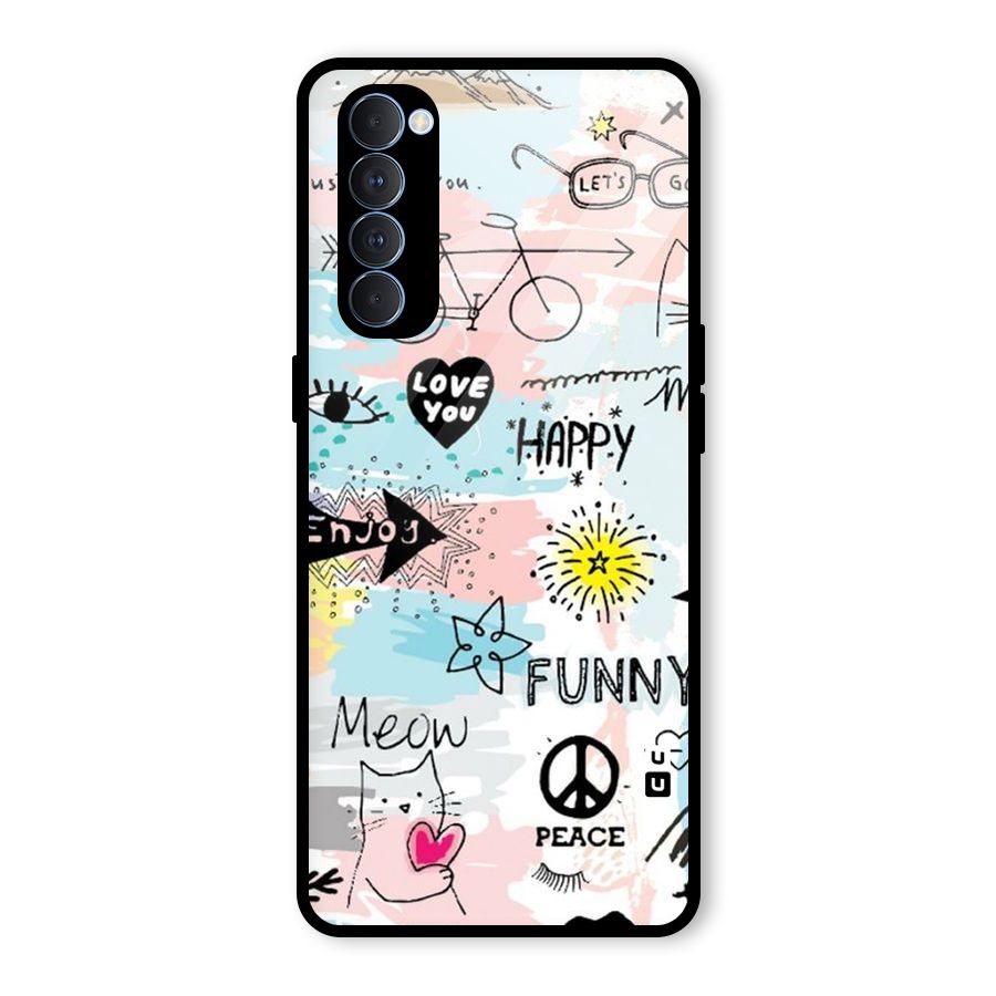 Peace And Funny Glass Back Case for Oppo Reno4 Pro