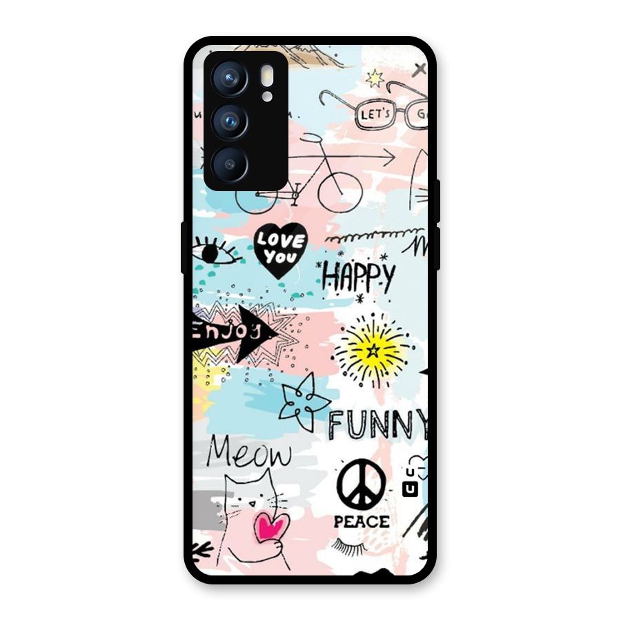 Peace And Funny Glass Back Case for Oppo Reno6 5G
