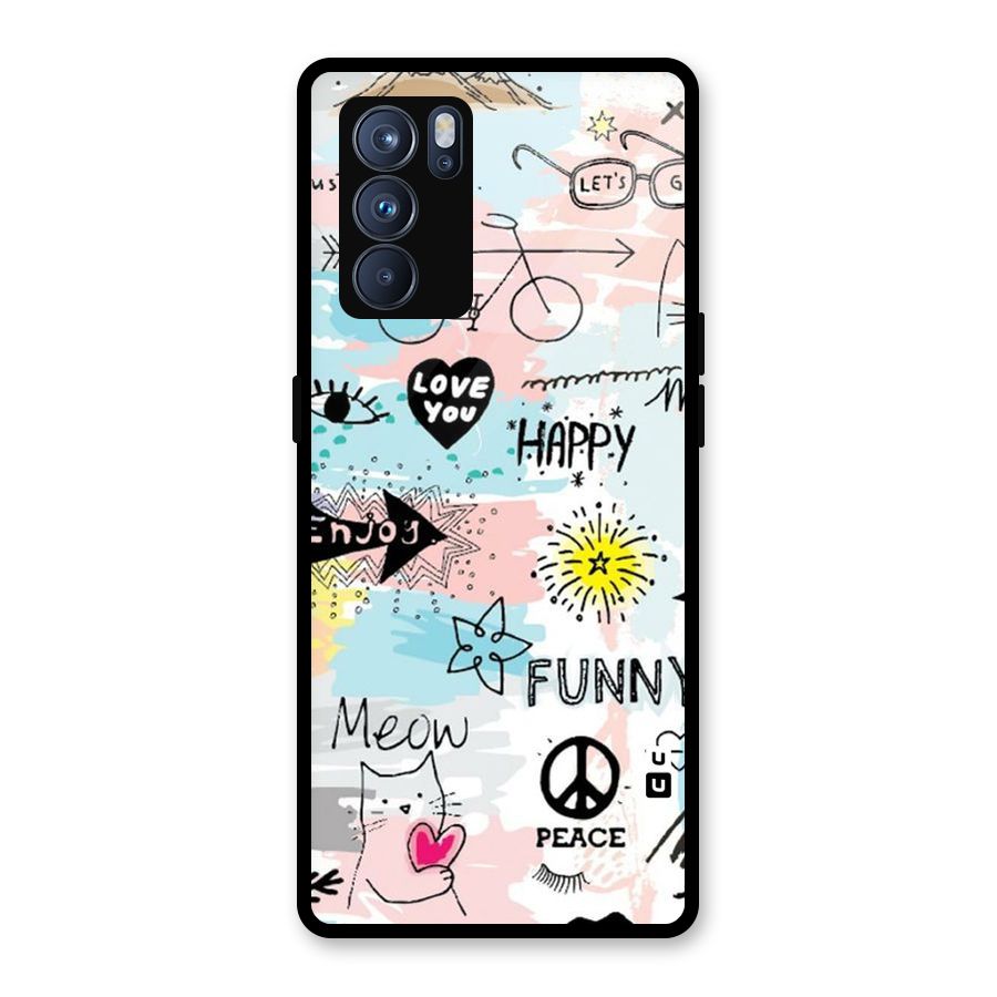 Peace And Funny Glass Back Case for Oppo Reno6 Pro 5G