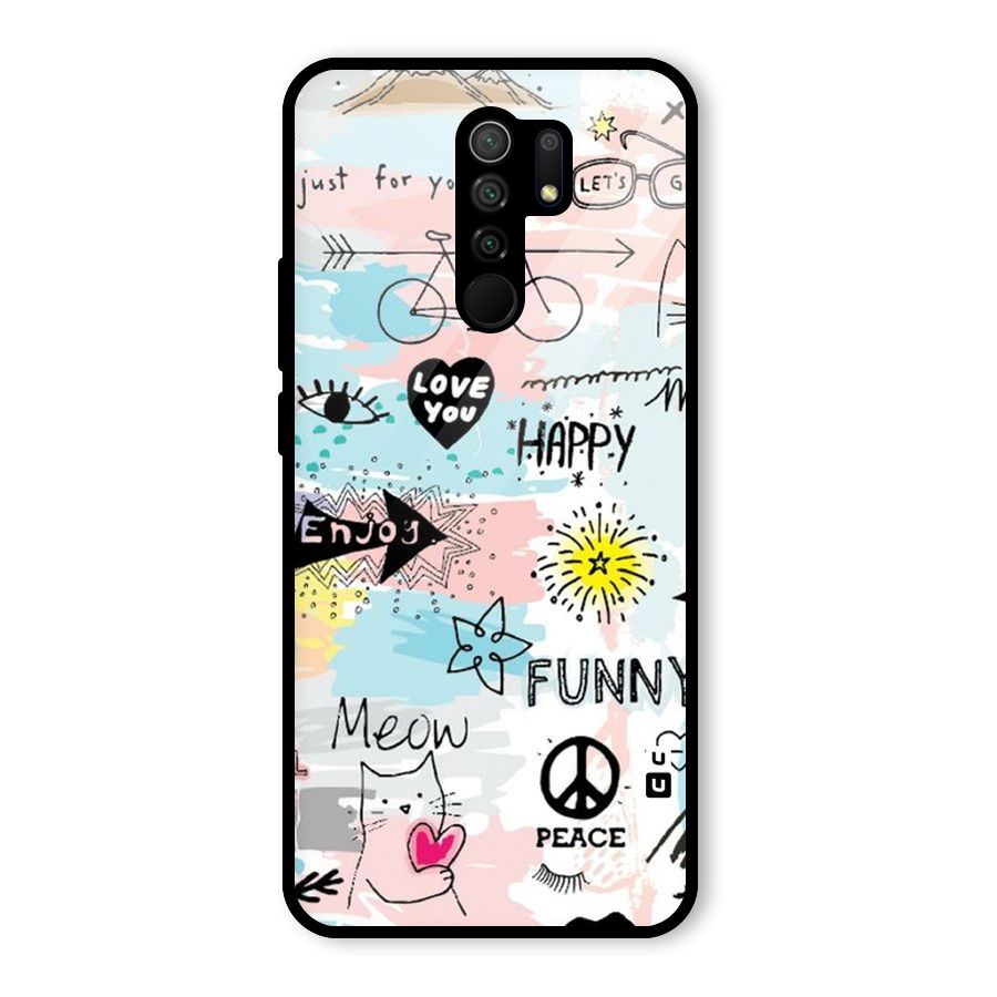 Peace And Funny Glass Back Case for Poco M2