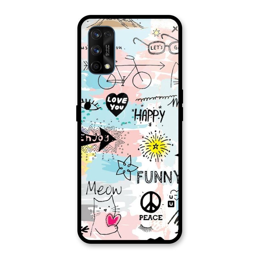 Peace And Funny Glass Back Case for Realme 7 Pro