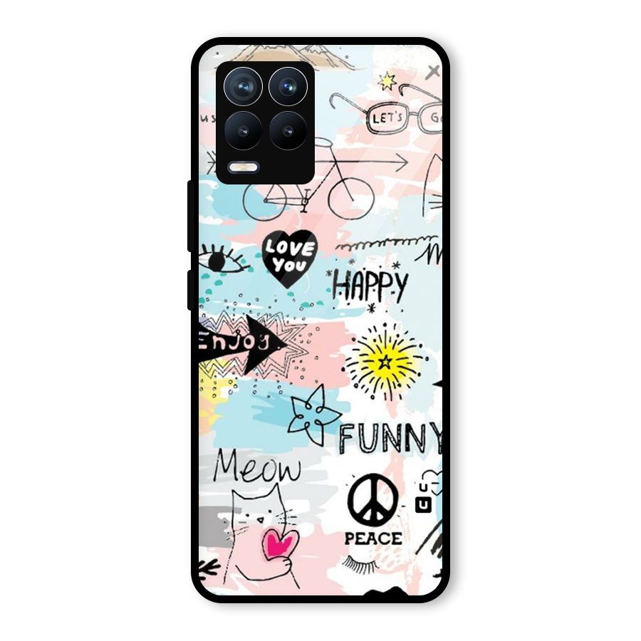 Peace And Funny Glass Back Case for Realme 8 Pro