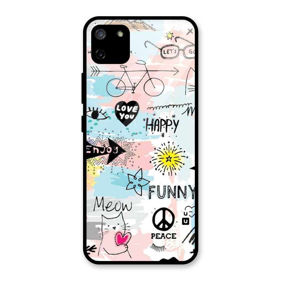 Peace And Funny Glass Back Case for Realme C11