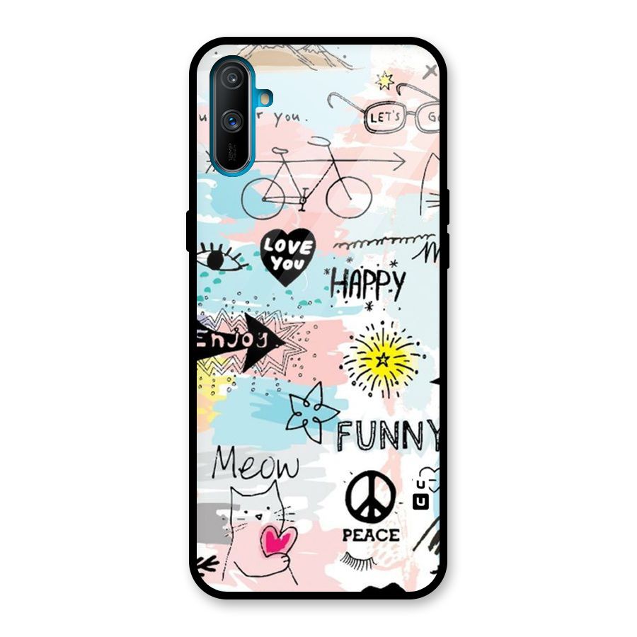 Peace And Funny Glass Back Case for Realme C3