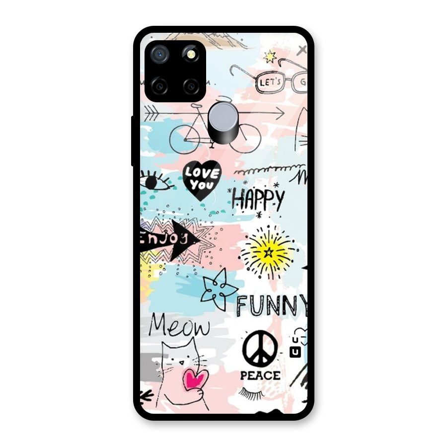Peace And Funny Glass Back Case for Realme Narzo 30A