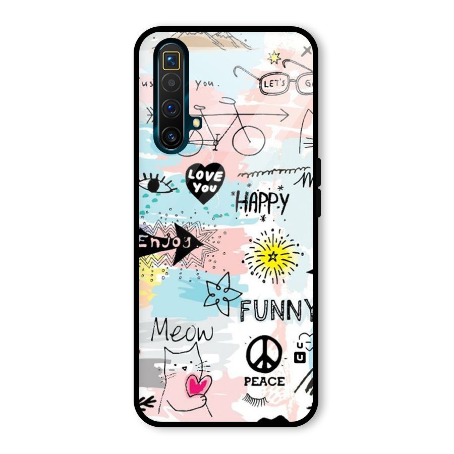 Peace And Funny Glass Back Case for Realme X3 SuperZoom