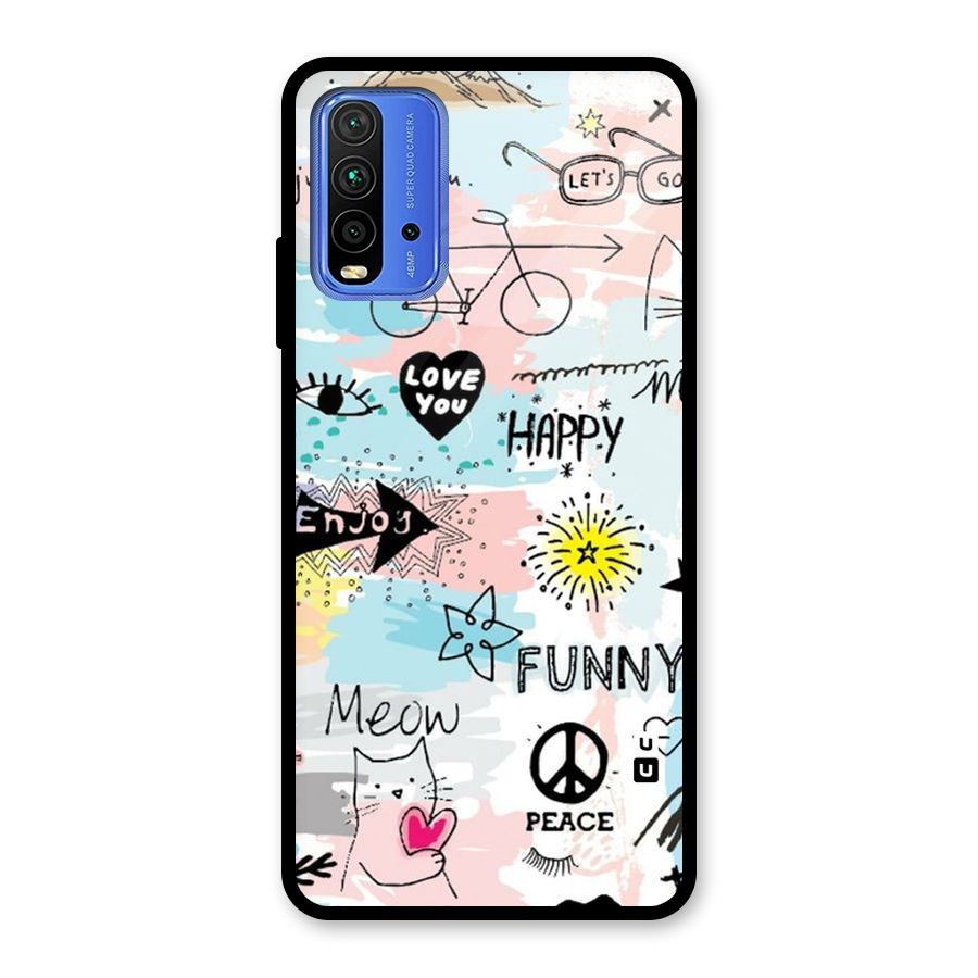 Peace And Funny Glass Back Case for Redmi 9 Power