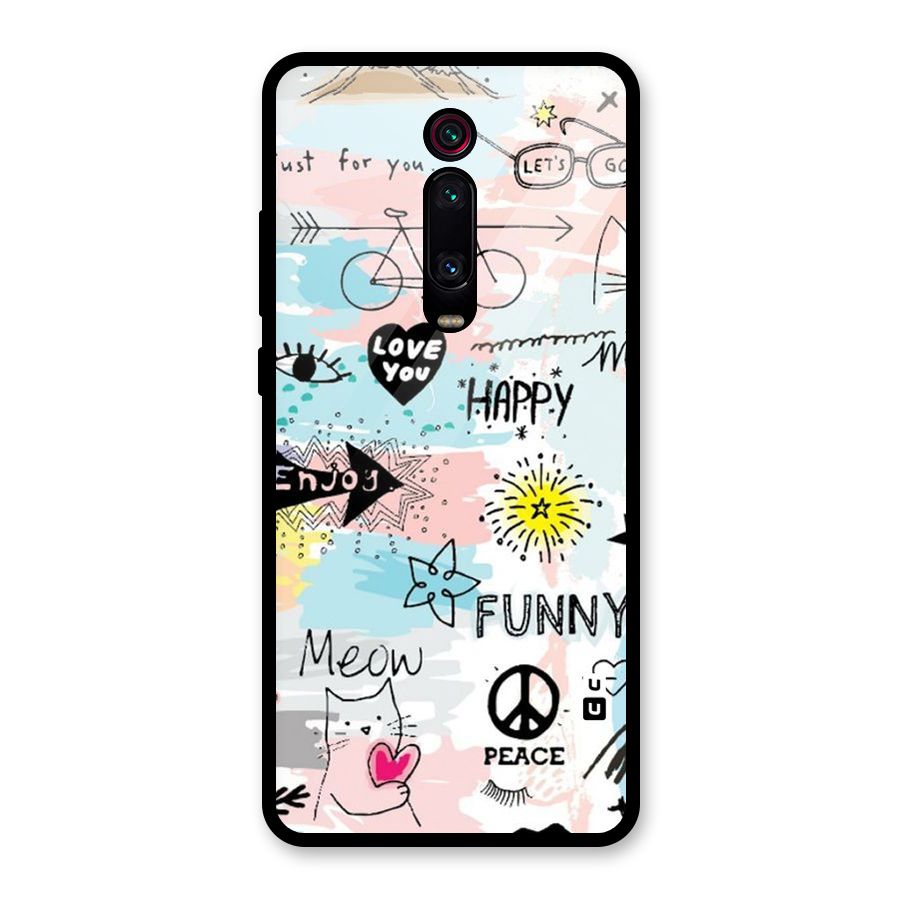 Peace And Funny Glass Back Case for Redmi K20