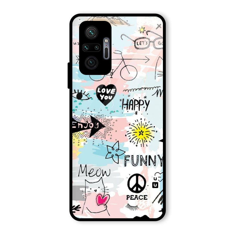 Peace And Funny Glass Back Case for Redmi Note 10 Pro Max